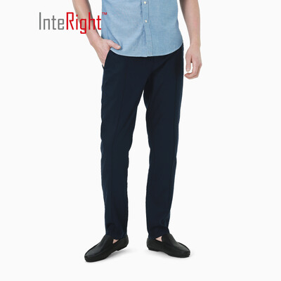 

INTERIGHT casual pants male lyocell slim straight casual trousers navy blue 30 yards