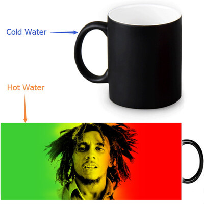 

Bob Marley Reggae Music 350ml/12oz Heat Reveal Mug Color Change Coffee Cup Sensitive Morphing Mugs Magic Mug Milk Tea Cups