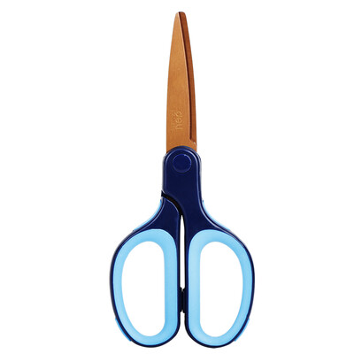 

Deli deli 175mm titanium plated stainless steel scissors soft plastic handle hand scissors color random 6053