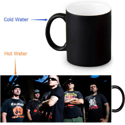 

Пять Finger Death Punch 350ml / 12oz Heat Reveal Mug Color Change Чашка кофе Чувствительные морфинг-кружки Волшебная чашка для чайных чашек
