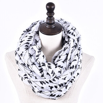 

JeouLy Infinity Scarves Women White Bird дамский шарф осенний шаль кольцо трубка шарф женский круг