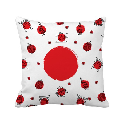 

Japan Culture National Flag Lantern Square Throw Pillow Insert Cushion Cover Home Sofa Decor Gift