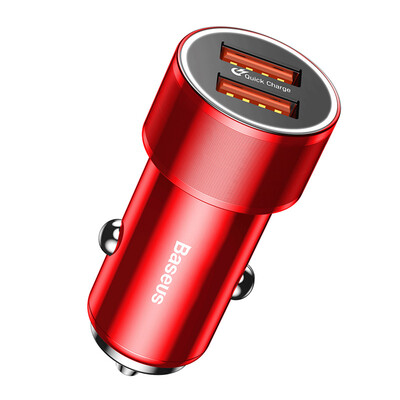 

Baseus 36W Dual USB Quick Charger QC 30 Car Charger For iPhone 8 Samsung S9 Mini Car-Charger Cell Phone Travel Adapter Chargers
