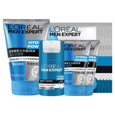 

LOREAL Men's Aqua Увлажняющий комплект для ухода за кожей (очищающий бальзам 100 мл + увлажняющий крем 50 мл + очищающий 50mlx2 + Mask Monolithic x5)