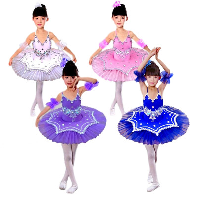 

2018 New Girls Pancake tutus Dance Costumes Child Professional Platter tutu Ballet Dress