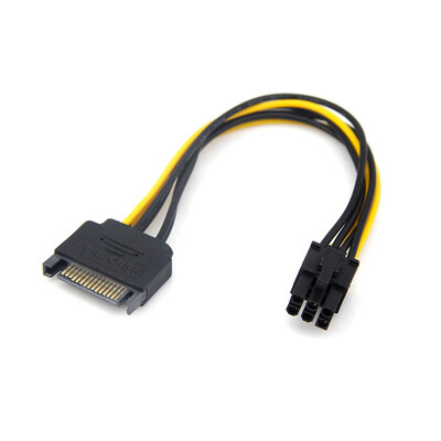 

Huayuan SATA 15 Pin Male  to PCI-e Express Card 6 Pin Female Graphics Video Card Power Cable