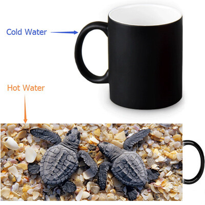 

Sea Turtle 350ml12oz Heat Reveal Mug Color Change Coffee Cup Sensitive Morphing Mugs Magic Mug Milk Tea Cups