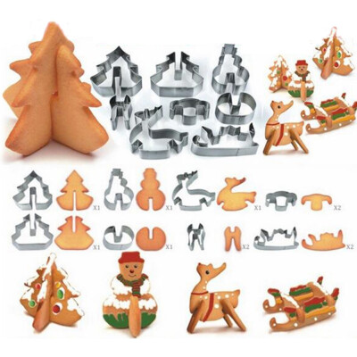 

Hoard 8PCS 3D Christmas Scenario Cookie Cutter Mold Set Нержавеющая сталь Fondend Cake Mold