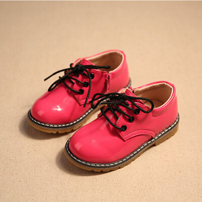 

Kids Shoes 2018 Spring Fashion Flat PU Leather Girls Boys Shoes With Side Zip Toddler Baby Soft Waterproof Children Casual Shoes
