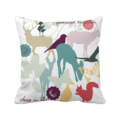 

Bird Deer Flower Nature Environment Square Throw Pillow Insert Cushion Cover Home Sofa Decor Gift