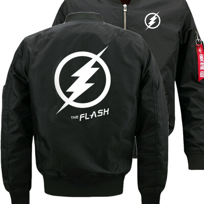 

Superman the flash Bomber Flight Flying Jacket Winter thicken Warm Zipper Men Jackets Anime Mens Casual Coat