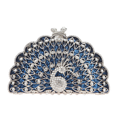 

Fawziya Peacock Purse Evening Bag Metallic Animal Shape Clutch Cute Clutches