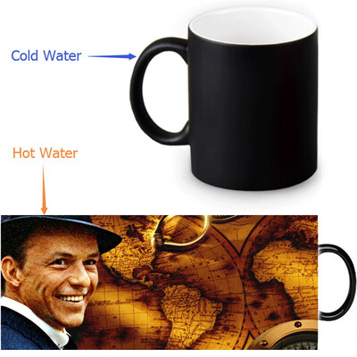 

Frank Sinatra 350ml/12oz Heat Reveal Mug Color Change Coffee Cup Sensitive Morphing Mugs Magic Mug Milk Tea Cups