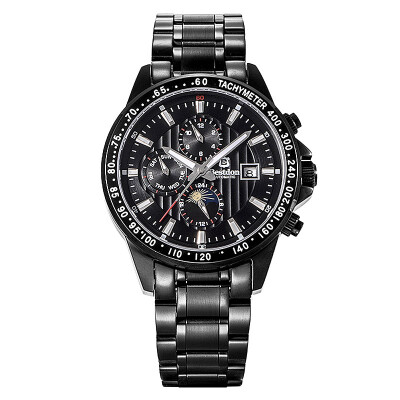 

Bestdon 7108G Men's Sport Waterproof Stainless Steel Band Luminous Pointer Auto-Mechanical Watch w/ Calendar (Black)