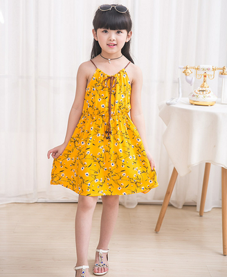 

Girls Korean dress summer dress childs dress 2018 new child shard vest halter skirt big girl beach dress