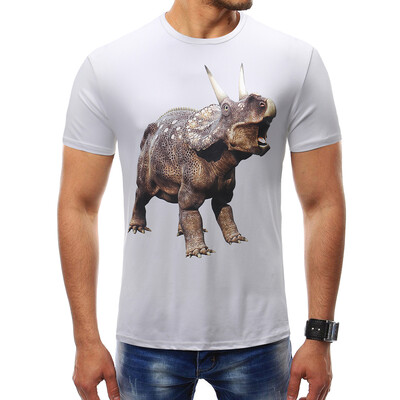 

Male 2018 Summer Short Sleeve Animal Pattern Print Shirt O-Neck Slim Men T-Shirt Tops Fashion Mens Tee Shirt T Shirts