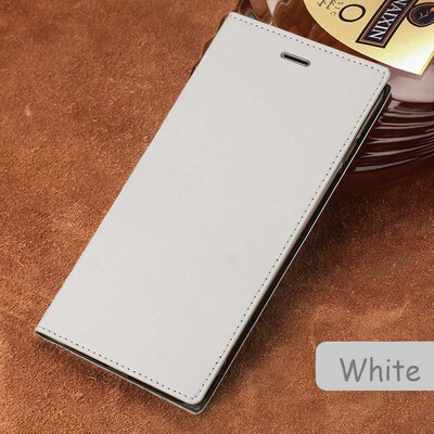 

Genuine Leather flip Case For iPhone 6 7 8 Plus X Oil Wax Leather Suction cup phone cover