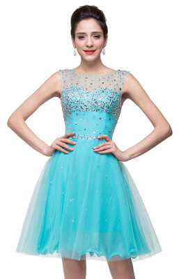 

Short Beaded Prom Evening Formal Dress Party Bridesmaid Cocktail Homecoming Pageant Gown