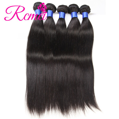 

Rcmei 8A Raw Virgin Hair Brazilian Human Hair Straight Weave 5 Bundleslot No Shedding No Tangle