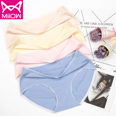 

Cat man&womens underwear comfortable&seamless solid color combed cotton underwear womens waist sexy lace waist womens triangle underwear 4 gift box simple seamless  17090