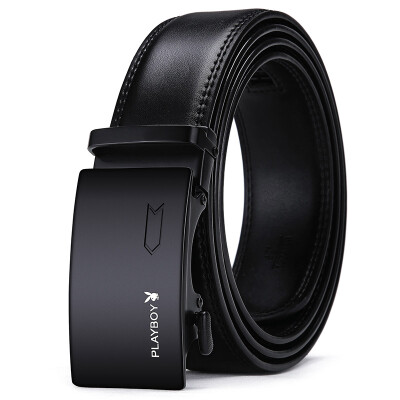 

Playboy playboy mens belt business casual automatic buckle belt Korean version of leather belt PDF5050-8B black