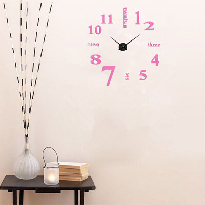 

3D Wall Clock Frameless Modern Mirror Metal Large Wall Stickers Clocks Wall Watches Room Home Decorations