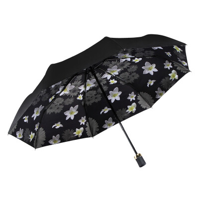 

JUSTMODE Sun umbrella Sun double umbrella female sun umbrella black plastic folding anti-UV umbrella double layer 30 - black gin