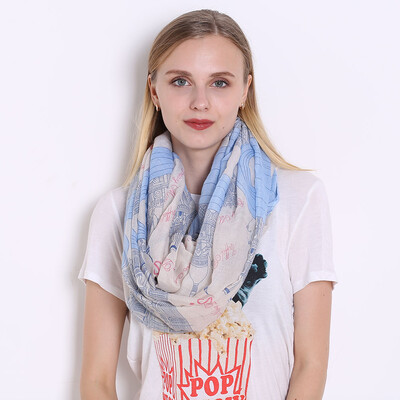 

Scarves For Women Voile Infinity Collar Ring Scarf geometry Print Luxury Brand Scarves JeouLy Echarpes Foulards Femme Western sty