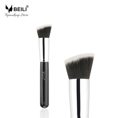 

BEILI 103 # Pink Black Angled Synthetic Hair Foundation Rouge Contour Плотные седые волосы Single Makeup Brushe