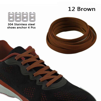 

JUP 3 Pairs Lazy Not Tie Shoelaces Metal Fashion Simple&Convenient Buckle Elastic Polyester Rubber Laces Sports Shoes Rope