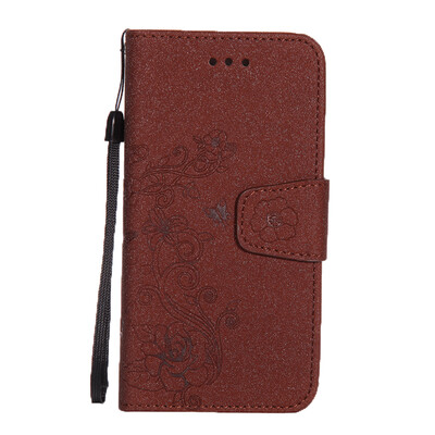 

iPhone 7 mobile phone shell flash pink rose Pressure flower card protection leather cover Apple 7S flash powder for iphone7 case