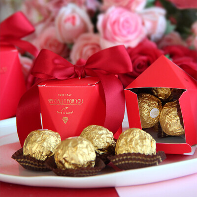 

Ke Liying 20 Pack wedding supplies wedding candy box wedding supplies wedding candy box with hand gift box wedding bronzing European wedding candy box back gift box diamond models