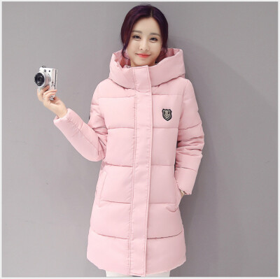 

New Fashion Winter Jacket Long Parkas Warm Cotton Padded Coat Zipper Elegant Hooded Ladies Jackets Coat Female Outerwear