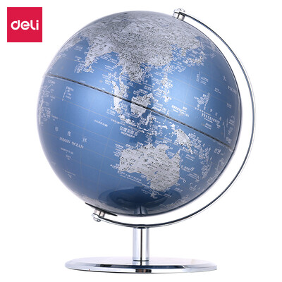 

Deli deli diameter 25cm metal base globe office globe ornaments blue 2185