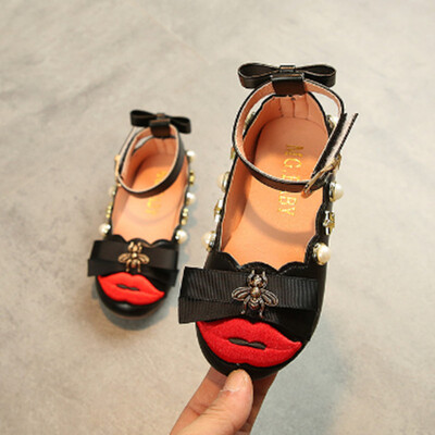 

Kids Shoes for Girl Princess Flat 2018 Spring New Fashion Pearl Bow Children Shoes Girls Shoes Pu Leather Sandals Baby Shoes