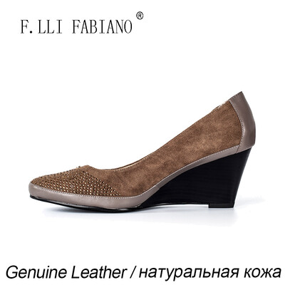 

FLLIFABIANO 2015 Spring&Winter Thin Shoes Woman High Heel Shoes B75-6225-287288-m1 Suede Shoes with Rhinestone
