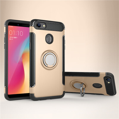 

OPPO A59A73A79A83 Armor Car Magnetic Suction Ring Bracket Silicon TPU Hard PC Phone Case