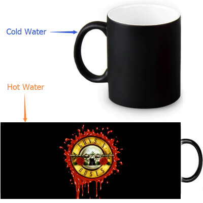 

Guns and Rose 350ml/12oz Heat Reveal Mug Color Change Coffee Cup Sensitive Morphing Mugs Magic Mug Milk Tea Cups