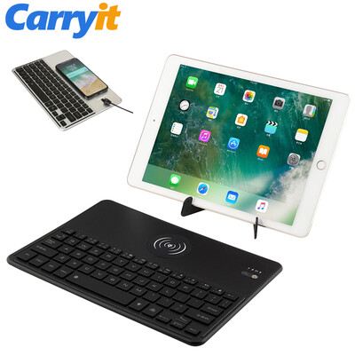 

Carryit CK-2328 Aluminum alloy bluetooth keyboard for 4" to 15" tablets with wireless charger