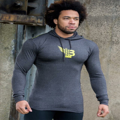 

Muscle Fitness Muscle Men Mens Fall New Sports Training Outdoor Cotton Hooded Sweatshirt Sweatshirt