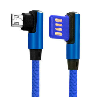 

Mzxtby Dual Sided-Micro USB Data Cable Portable 90 Degree Right-angled 2.4A USB Cable Fast Charger L Bending for Samsung/xiaomi/