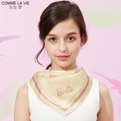 

Le for comme lavie Le for BARBIEBarbie series ladies spring silk small square summer silk print scarf scarves B17FC102 yellow one size