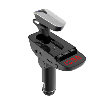 

2018 New Car MP3 Player Bluetooth Headset Combo Car FM Hands-free Phone Transmitter Charging Business Bluetooth Headset