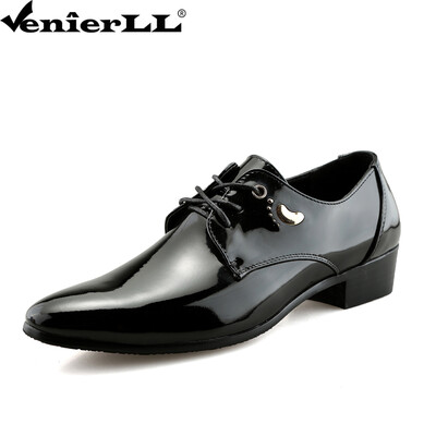 

VenierLL-British style men business dress shoes pointed leather shoes