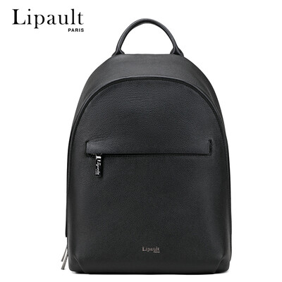 

Lipault Europe&the United States fashion leather backpack casual simple ladies backpack travel bag solid color bag P6232014 navy blue