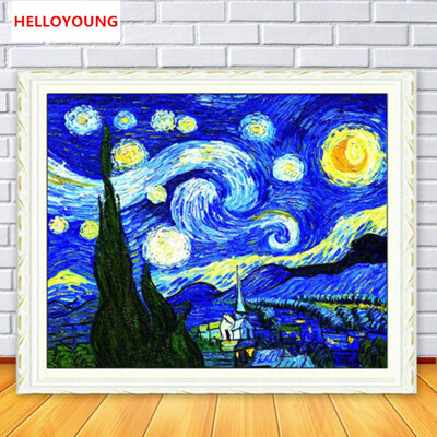 

DIY 5D Full Diamonds Mosaic Diamonds Embroidery Van Goghs sky Square Diamond Painting Cross Stitch Kits Home Decoration