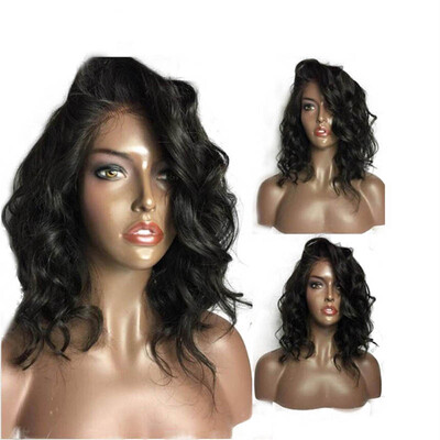 

Osolovely Hair 150 Density Brazilian Human Hair Natural Color Deep Wave Short Lace Front Human Hair Wig with Baby Hair Pre-Plucke