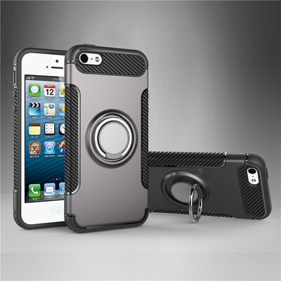 

Apple Iphone 55S5SE Armor Car Magnetic Suction Ring Bracket Silicon TPU Hard PC Phone Case