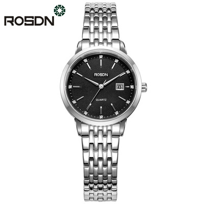 

ROSDN Mens Watches Top Brand Luxury Lovers Watch Fashion Women Watches Quartz Wrist Watch Steel 5Bar Waterproof Watch