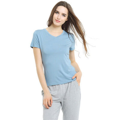 

All Match Homewear V Neck Short Sleeve Sleep Summer New Arrivals -4xl Plus Size Bottoming Loose European Style